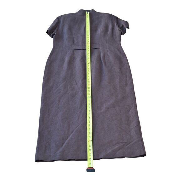 Vintage Savannah Maxi Linen Dress Button Up Lined 90s Mocha Brown size 10 - Picture 15 of 16